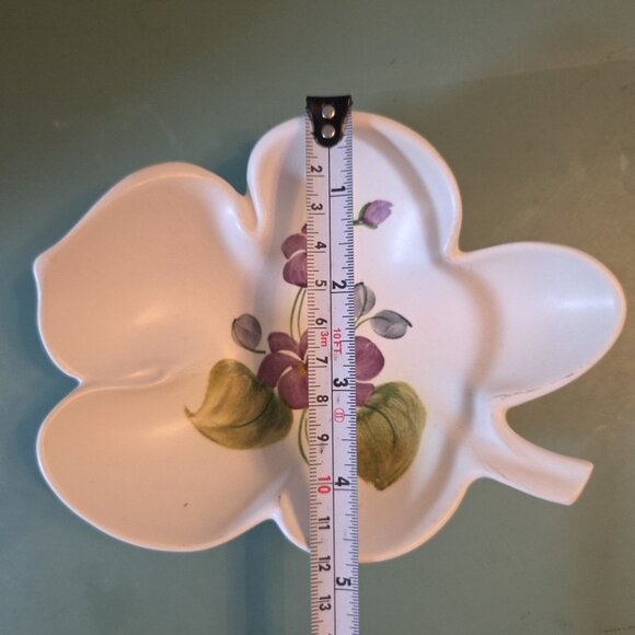 Violets Trinket Candy Dish Radford Pottery England Hand Painted Purple Flowers - Picture 7 of 7